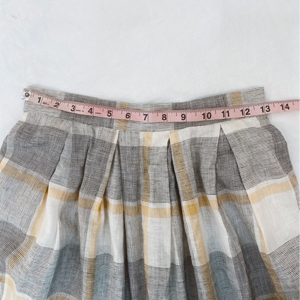 Vintage Jones New‎ York Linen Blend Plaid Midi Skirt - Picture 10 of 11